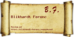 Blikhardt Ferenc névjegykártya