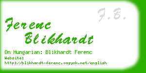ferenc blikhardt business card